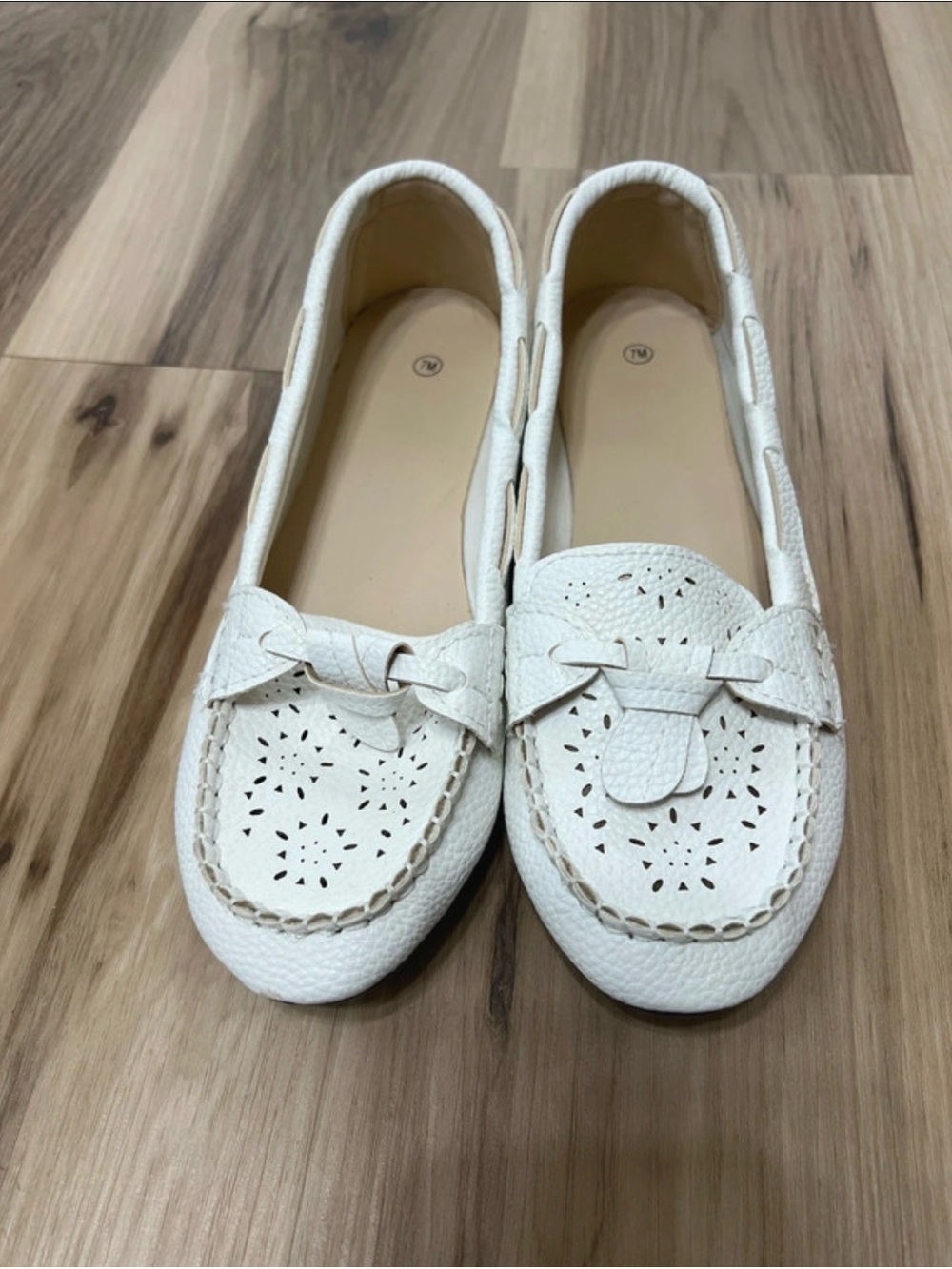Classic White Women’s Perforated Loafers